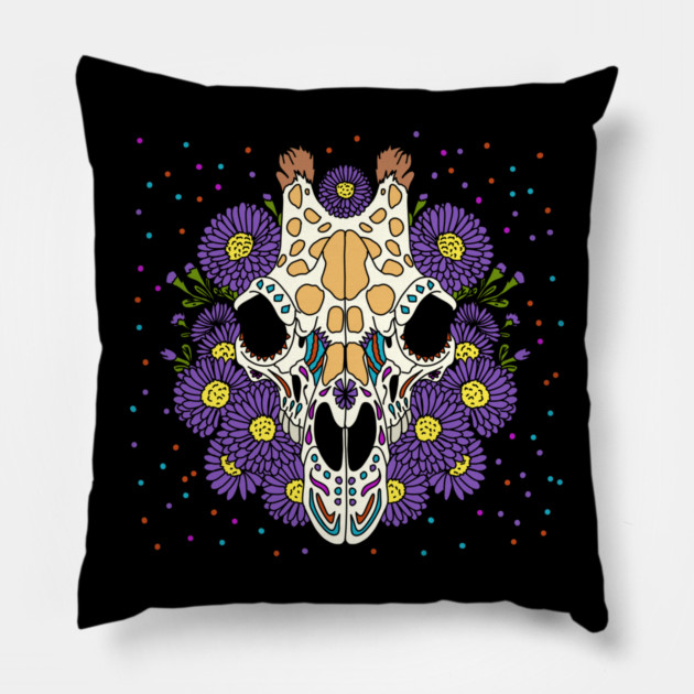 September's Aster & Giraffe Skull Pillow by H. R. Sinclair