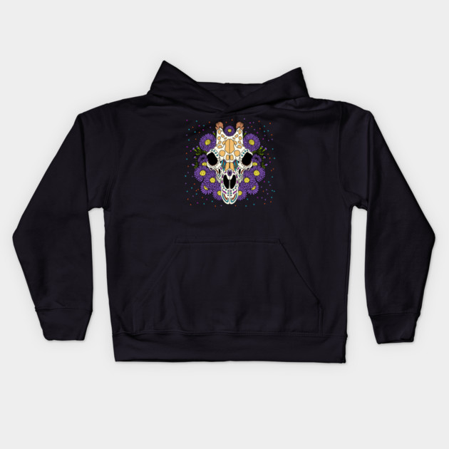 September's Aster & Giraffe Skull Kids Hoodie by H. R. Sinclair