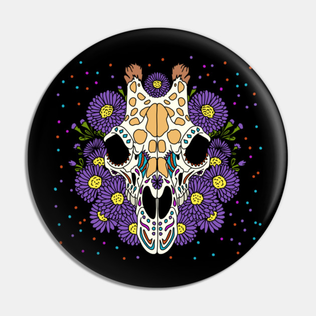 September's Aster & Giraffe Skull Pin by H. R. Sinclair