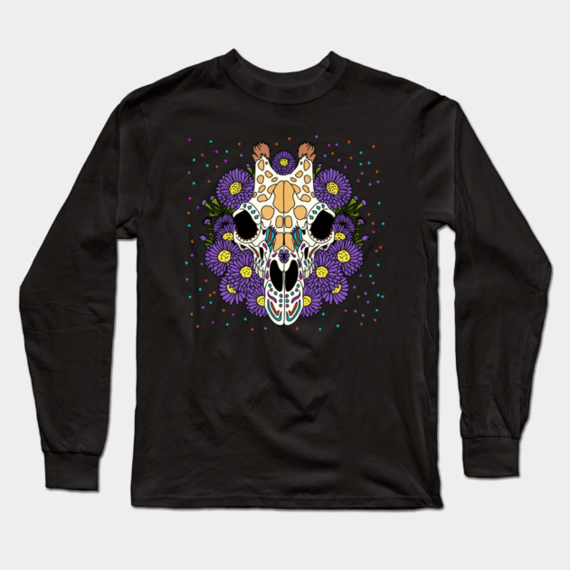 September's Aster & Giraffe Skull Long Sleeve T-Shirt by H. R. Sinclair
