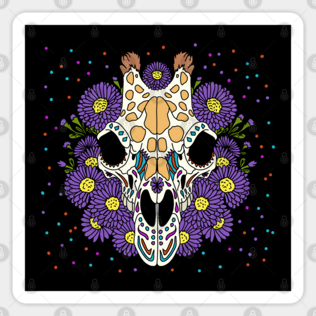 September's Aster & Giraffe Skull Sticker by H. R. Sinclair