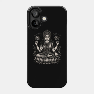 Goddess Lakshmi Sacred Design | Hindu Spiritual Art for Yoga Lovers & Divine Feminine Energy Phone Case