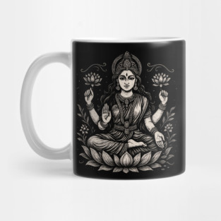 Goddess Lakshmi Sacred Design | Hindu Spiritual Art for Yoga Lovers & Divine Feminine Energy Mug