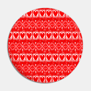 Croatian Traditional Pattern Red Heart Pin