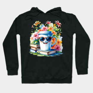 Books Coffee Funny Flower Cup Club Hoodie