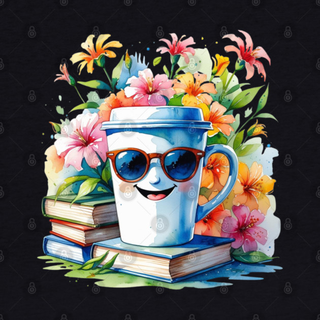 Books Coffee Funny Flower Cup Club by SR8891