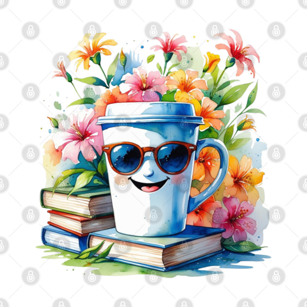 Books Coffee Funny Flower Cup Club by SR8891