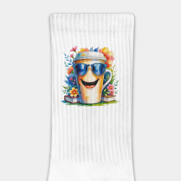 Funny Vibes Coffee Books Flower Cup by SR8891