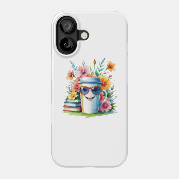 Flower Cup Coffee Books Funny Mood Phone Case by SR8891