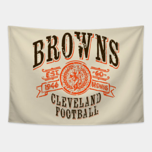 Browns Vintage Football Tapestry
