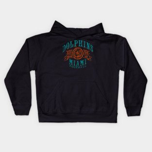 Dolphins Vintage Football Kids Hoodie