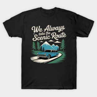 Scenic Route Family Road Trip Vacation Matching T-Shirt