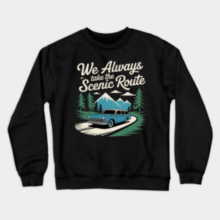Scenic Route Family Road Trip Vacation Matching Crewneck Sweatshirt