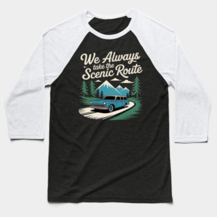 Scenic Route Family Road Trip Vacation Matching Baseball T-Shirt
