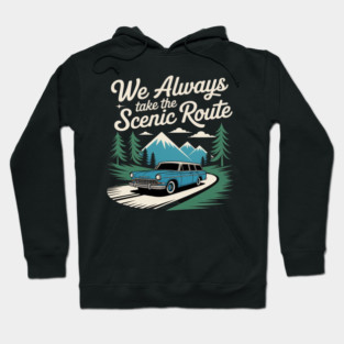 Scenic Route Family Road Trip Vacation Matching Hoodie