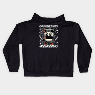 Cappuccino Assassino Italian Brainrot Coffee Assassin Meme Kids Hoodie