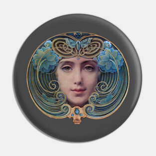 Art Nouveau Woman Pin