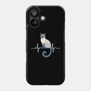Siamese Cat Heartbeat Phone Case