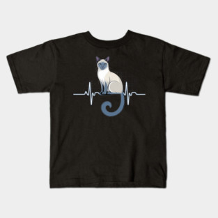 Siamese Cat Heartbeat Kids T-Shirt