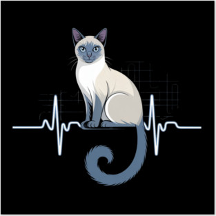 Siamese Cat Heartbeat Posters and Art