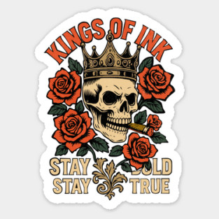 Kings of Ink Skull Crown Tattoo Design Magnet