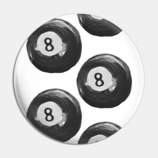 Hand Painted Magic 8 Ball Cool Girl Design Pin