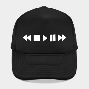 Play, pause, rewind buttons Hat