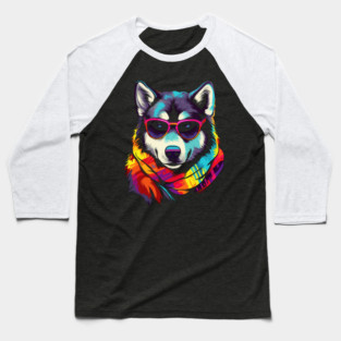 Husky Dog Baseball T-Shirt