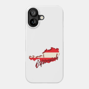 Austria map, Austria flag Phone Case