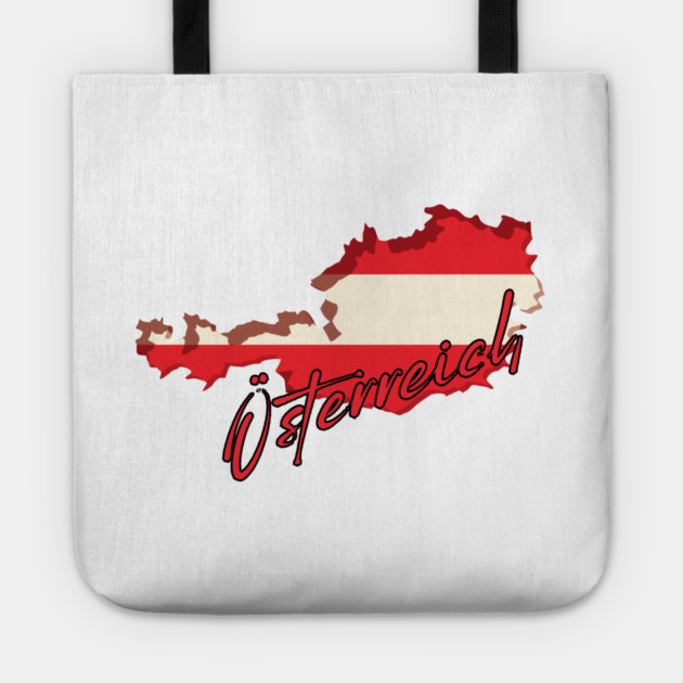 Austria map, Austria flag Tote by eka123