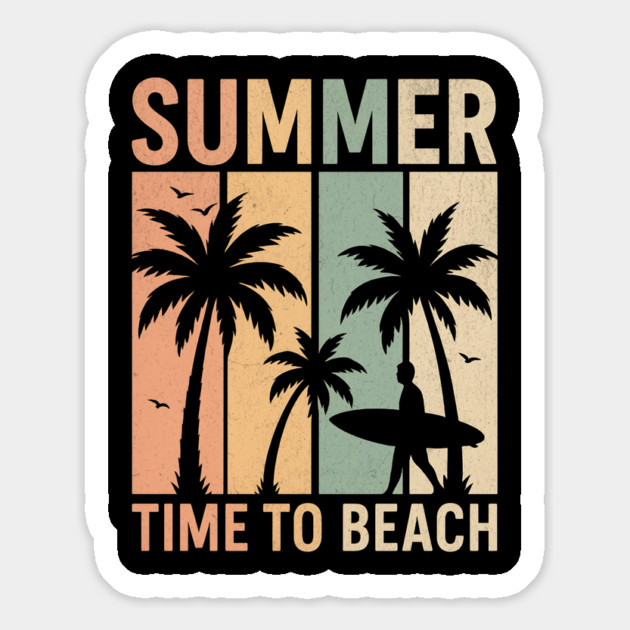 Summer Time to Beach Surf Design Magnet by Designed By Marty