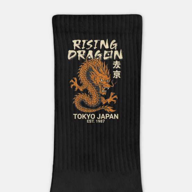 Rising Dragon Tokyo Japan Vintage Design by Designed By Marty