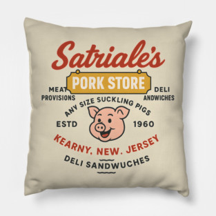 Satriale’s Pork Sopranos Inspired Vintage Deli Design Pillow