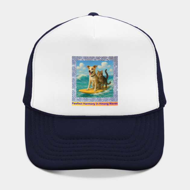 Pawfect Harmony in Hmong Waves – Cat & Dog Surf Adventure by Pimcolle