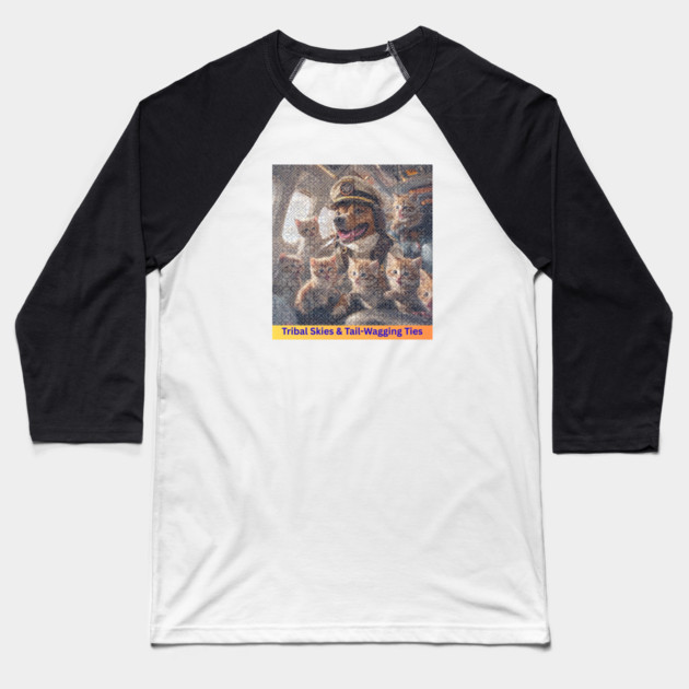 Tribal Skies & Tail-Wagging Ties Baseball T-Shirt by Pimcolle