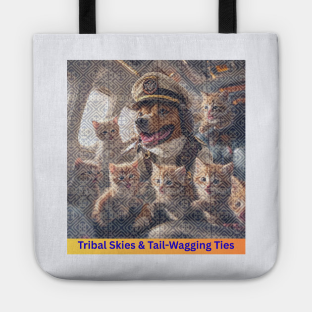 Tribal Skies & Tail-Wagging Ties Tote by Pimcolle