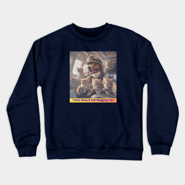 Tribal Skies & Tail-Wagging Ties Crewneck Sweatshirt by Pimcolle