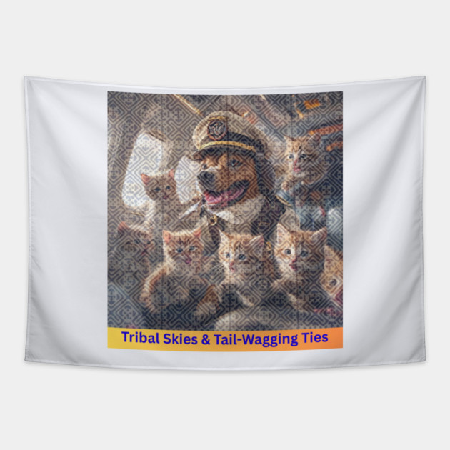 Tribal Skies & Tail-Wagging Ties Tapestry by Pimcolle