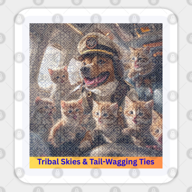 Tribal Skies & Tail-Wagging Ties Sticker by Pimcolle