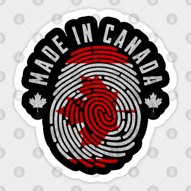 Canada Fingerprint Flag Design Made Canadian Pride Sticker by Yesteeyear