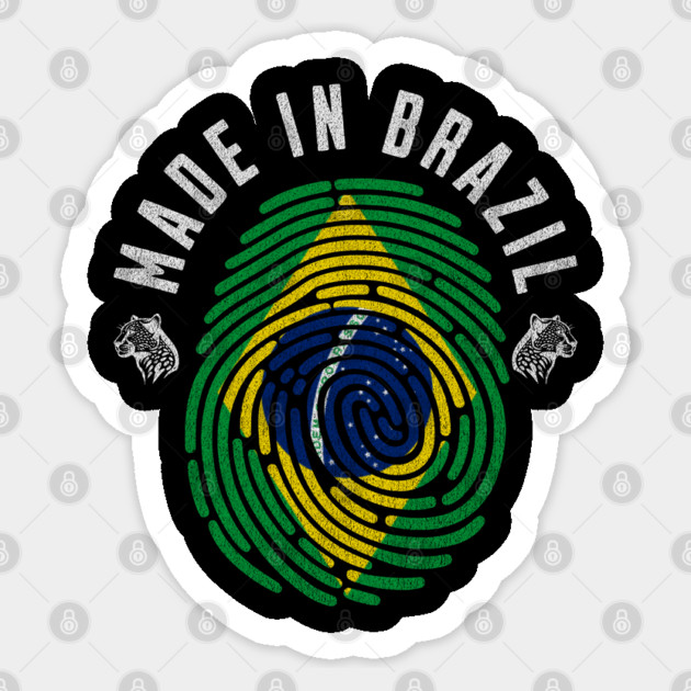 Brazil Fingerprint Flag Design Brazilian Pride Roots Sticker by Yesteeyear
