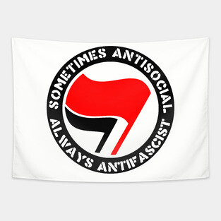 Sometimes Antisocial, Always Antifascist - Antifa, Socialist, Leftist Tapestry