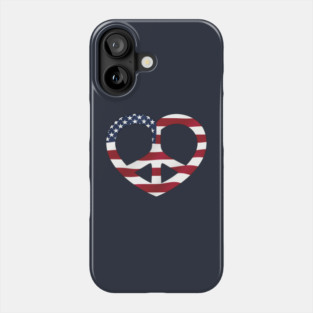 Flag Peace Heart Phone Case