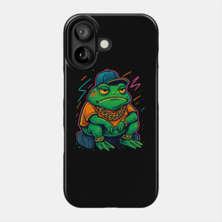 Street King Frog – Bold Urban Graffiti Amphibian with Gold Chains Phone Case