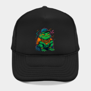 Street King Frog – Bold Urban Graffiti Amphibian with Gold Chains Hat