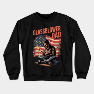 US American Flag Glassblower Dad Glassblowing Glass Blower Women Men Crewneck Sweatshirt