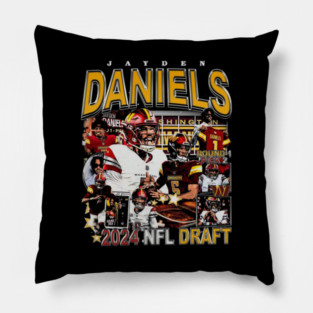Jayden Daniels Vintage Bootleg Pillow