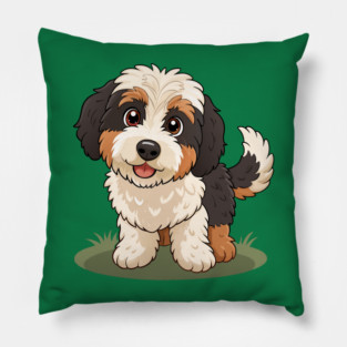 Cute Bernedoodle Pillow