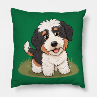 Cute Bernedoodle Pillow