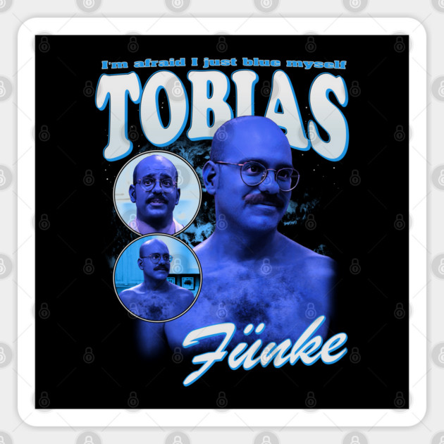 Tobias Fünke Bootleg // Vintage Collage Fan Art // I Just Blue Myself // Halftoned Sticker by Tv Moments